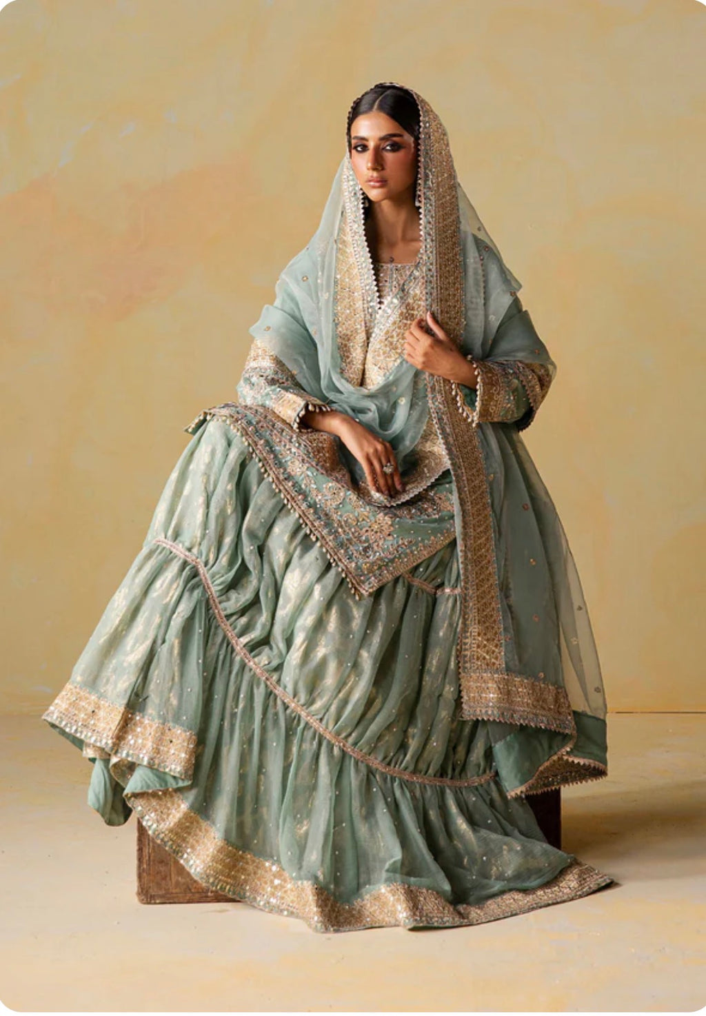 NEHAAL | 3 piece Luxury Embroidered Pakistani Sharara Suit | Festive & Wedding Wear