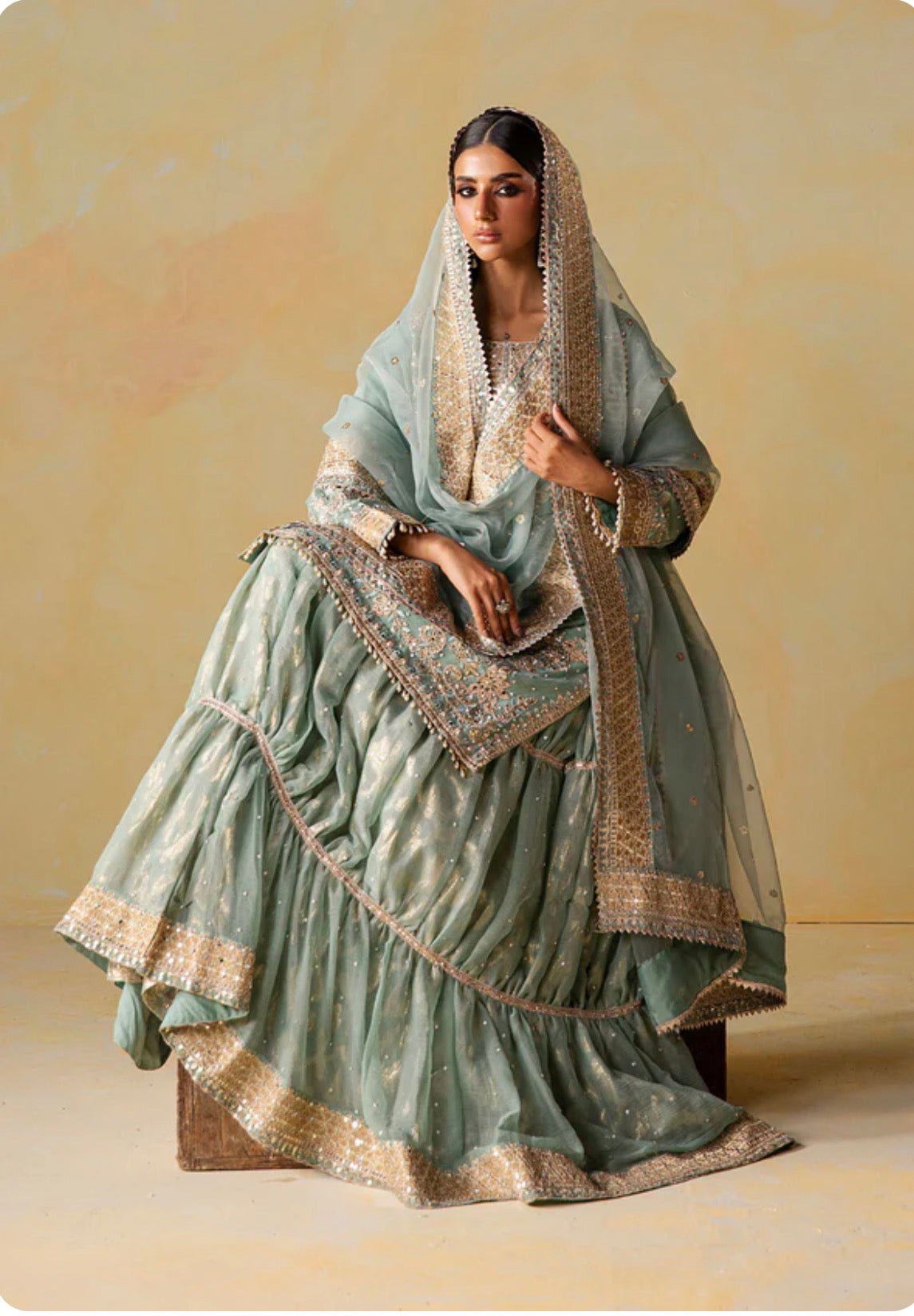 NEHAAL | 3 piece Luxury Embroidered Pakistani Sharara Suit | Festive & Wedding Wear