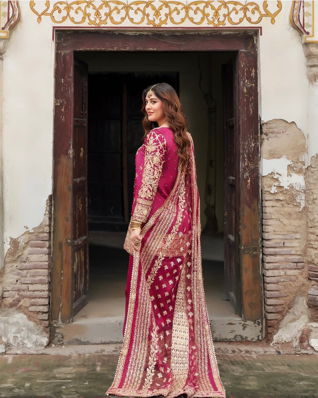 TABIR | 3 piece Luxury Embroidered silk Suit with LONG SHIRT | Wedding & Festive Wear
