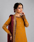 CHAAND RAAT | 3 piece Embroidered Raw Silk sharara Suit