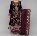 MAHRUKH | 3 piece Heavy Embroidered velvet wedding Suit