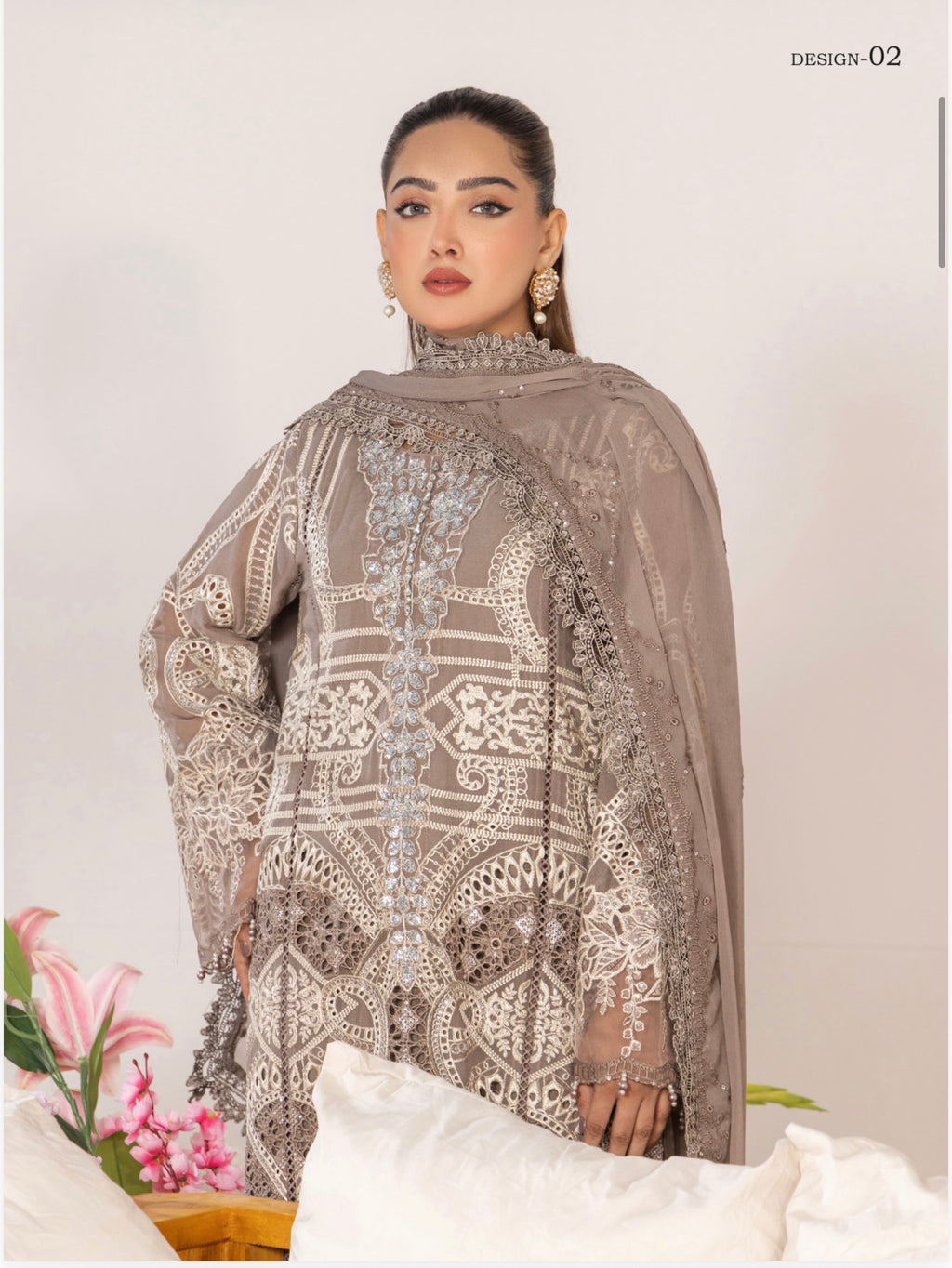 SONIYA | 3 piece heavy Embroidered Chiffon Suit