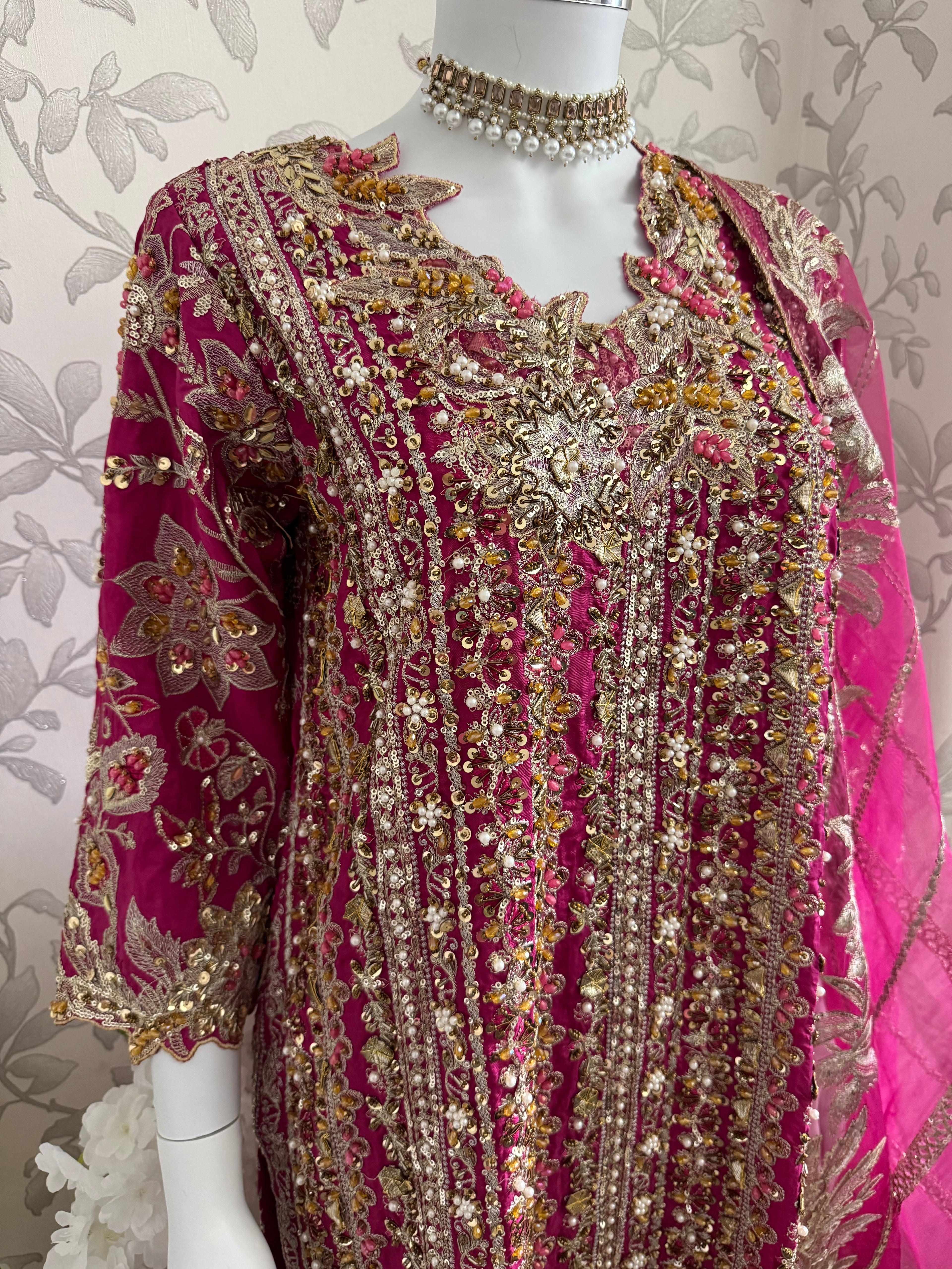 SAFINA | 3 pieces heavy Embroidered silk wedding Suit