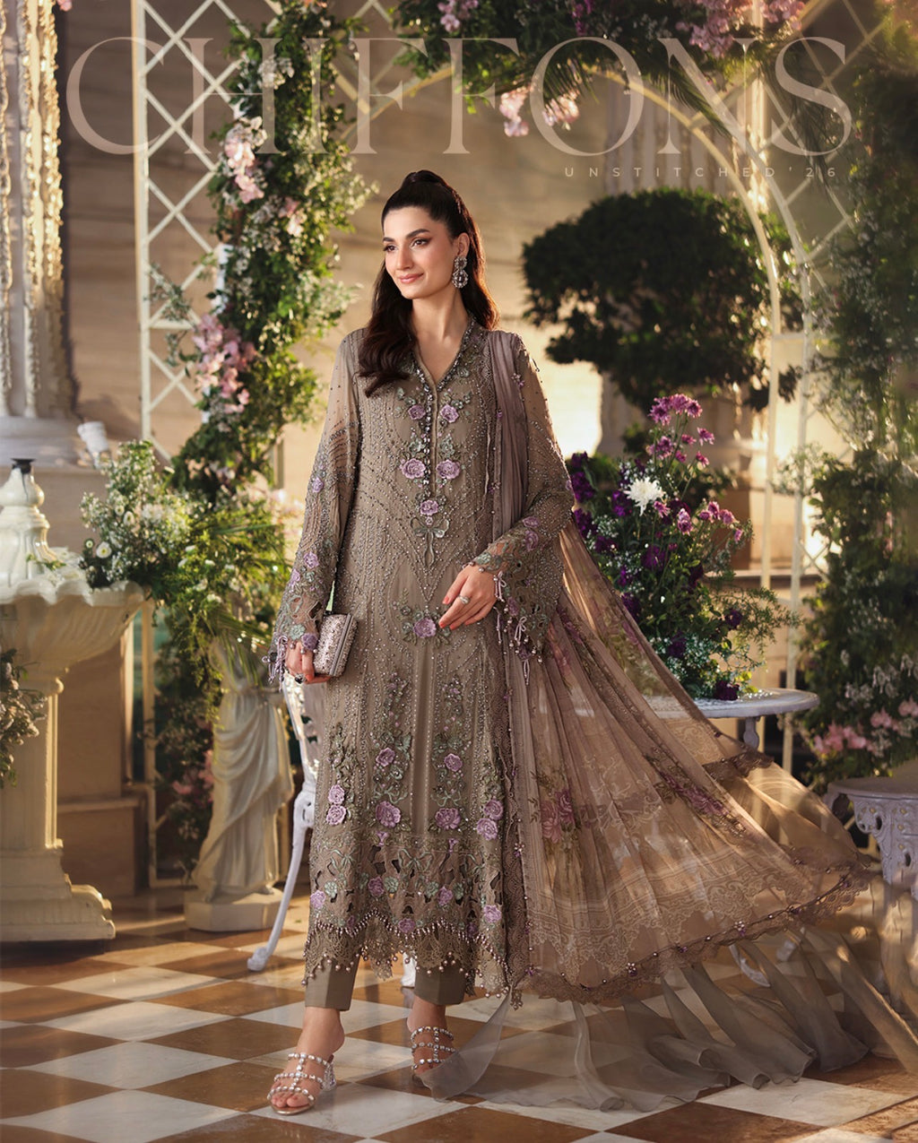 MARIA.B inspired | 3 piece Luxury Embroidered chiffon ready to wear stitched suit