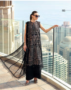 Midnight Elegance | 3 piece Luxury Embroidered Lawn Suit