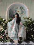 FALAAK 3-Piece Pakistani Chiffon Stiched Maxi Dress – Heavy Embroidered Wedding & Formal Wear
