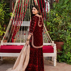 LUHH | 3 piece Embroidered VELVET wedding suit