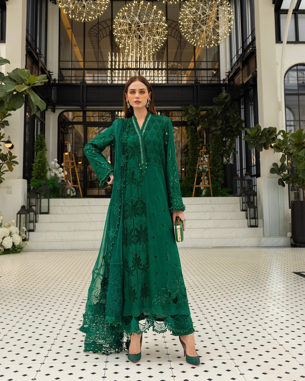 D4 MARIA.B inspired | 3 piece Embroidered stitched suit