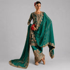 ZAMARUD | 3 piece heavy Embroidered silk pakistani mehndi/mayon wedding suit