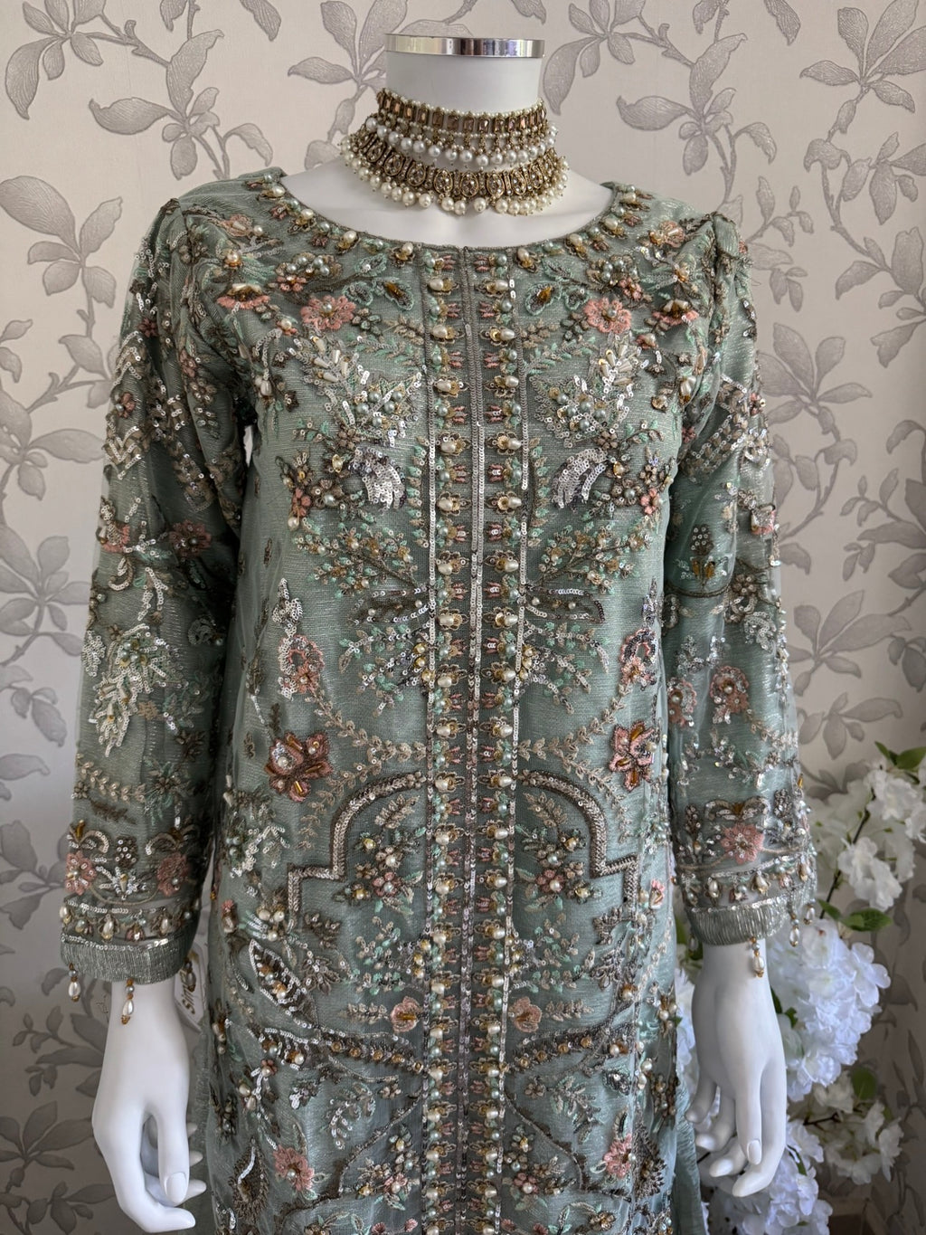 PEARLS | Luxury Hand-Embellished Pakistani 3 pcs Suit