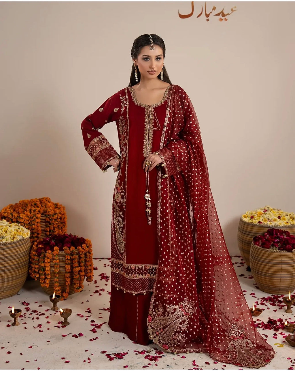 CHAAND RAAT | 3 piece Embroidered Raw Silk suit