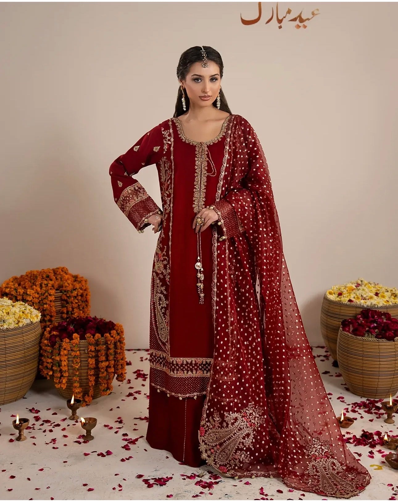CHAAND RAAT | 3 piece Embroidered Raw Silk suit