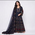 NOOR-E-LAILA | 3 piece Embroidered Net Maxi Dress