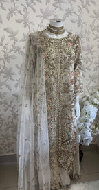 PEARLS | Pearl Champagne Hand Embellished Luxury 3 pcs Suit