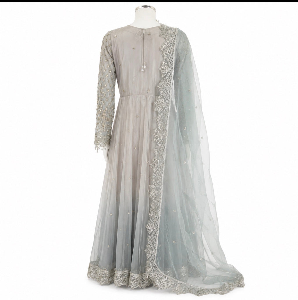MASHAL | 3 piece heavy Embroidered Net wedding Dress