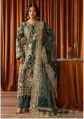 AFROZ Emerald | 3 piece Embroidered soft Organza Suit