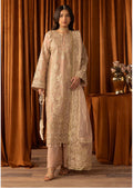 AFROZ Blush Pink | 3 piece Embroidered soft Organza suit