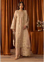 AFROZ Blush Pink | 3 piece Embroidered soft Organza suit