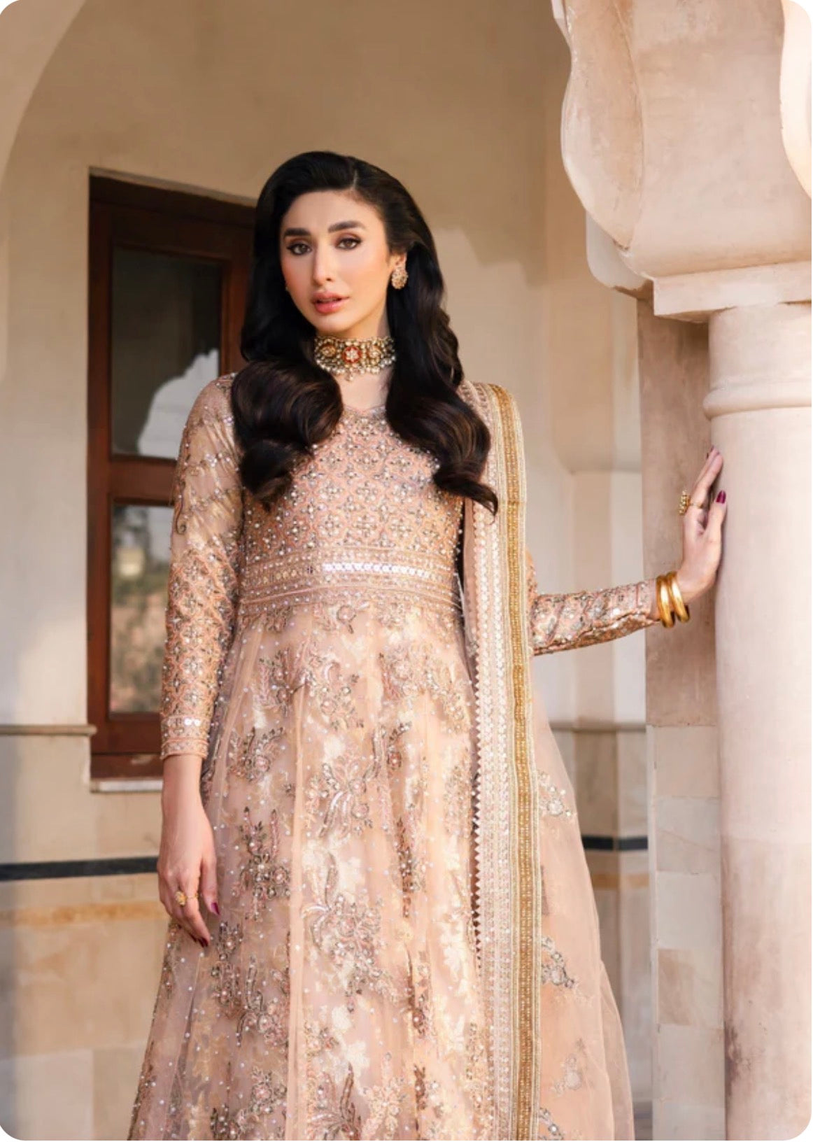 GUL-NOOR 3-Piece Pakistani Embroidered Maxi Dress – Luxury Wedding Wear