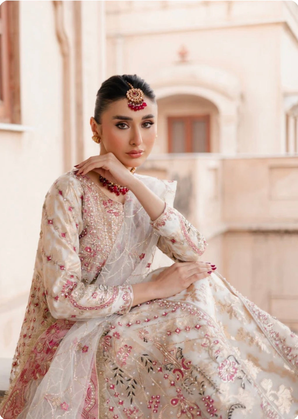 SHANZAAY | 3 piece Embroidered wedding Maxi