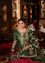 RANJHANA | 3 piece Luxury Embroidered wedding Gharara stitched suit