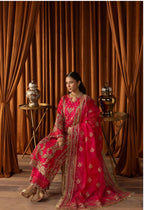 SANGEET | 3 piece heavy Embroidered soft organza Suit