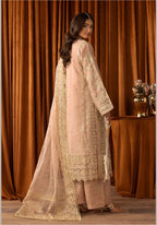 AFROZ Blush Pink | 3 piece Embroidered soft Organza suit