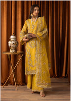SANGEET | 3 piece heavy Embroidered soft organza Suit