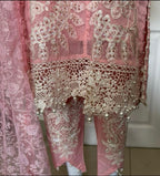 Rose Quartz | 3 piece Luxury Embroidered khaadi Net Suit
