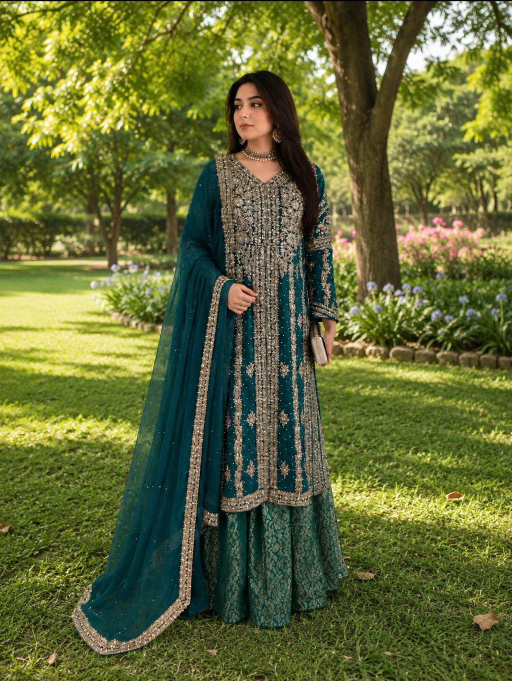AFREEN | 3 piece Heavy Embroidered Chiffon wedding Suit