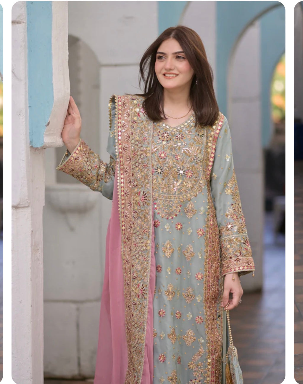 SAHAR | 3 piece heavy Embroidered chiffon wedding suit