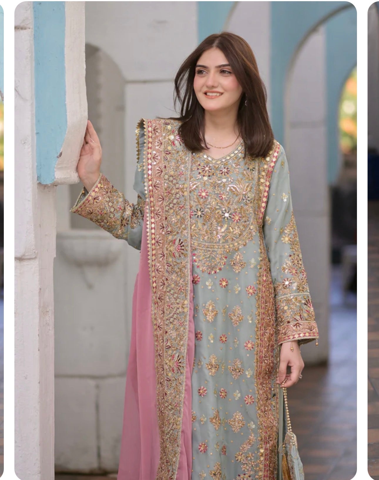 SAHAR | 3 piece heavy Embroidered chiffon wedding suit