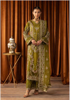 SANGEET | 3 piece heavy Embroidered soft organza Suit