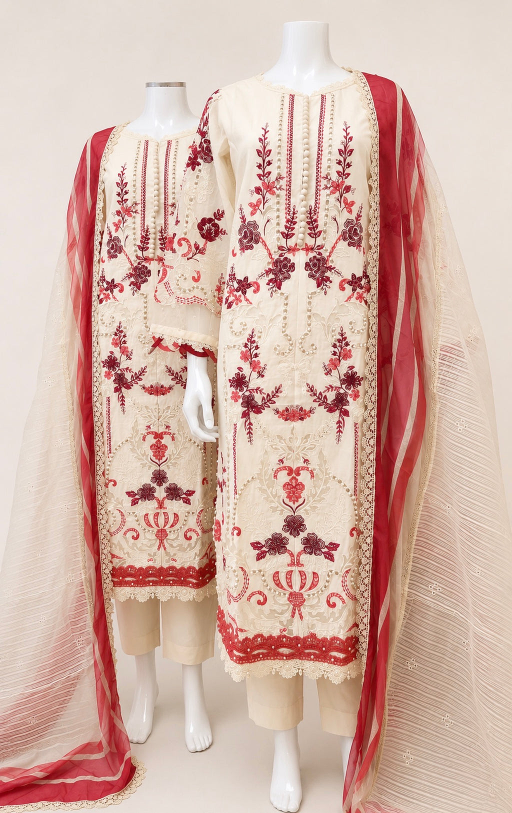 Rose Blossom | 3 piece Luxury Embroidered Lawn Suit