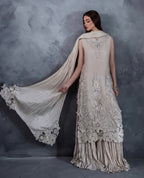MOONSTONE | 3 piece Luxury Embroidered Pakistani Suit with Crushed Sharara & Duppatta