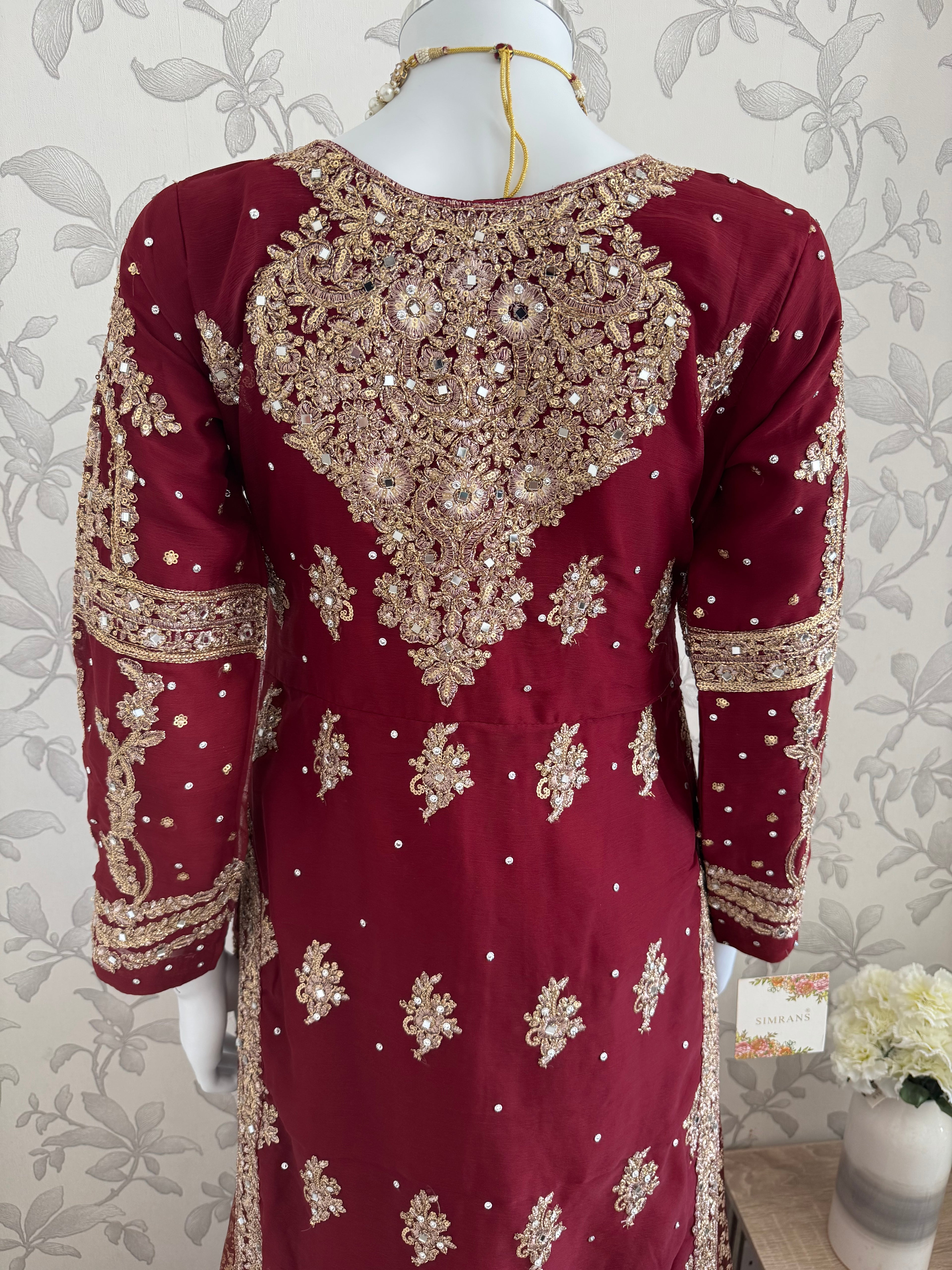AFREEN | 3 piece Heavy Embroidered Chiffon wedding Suit