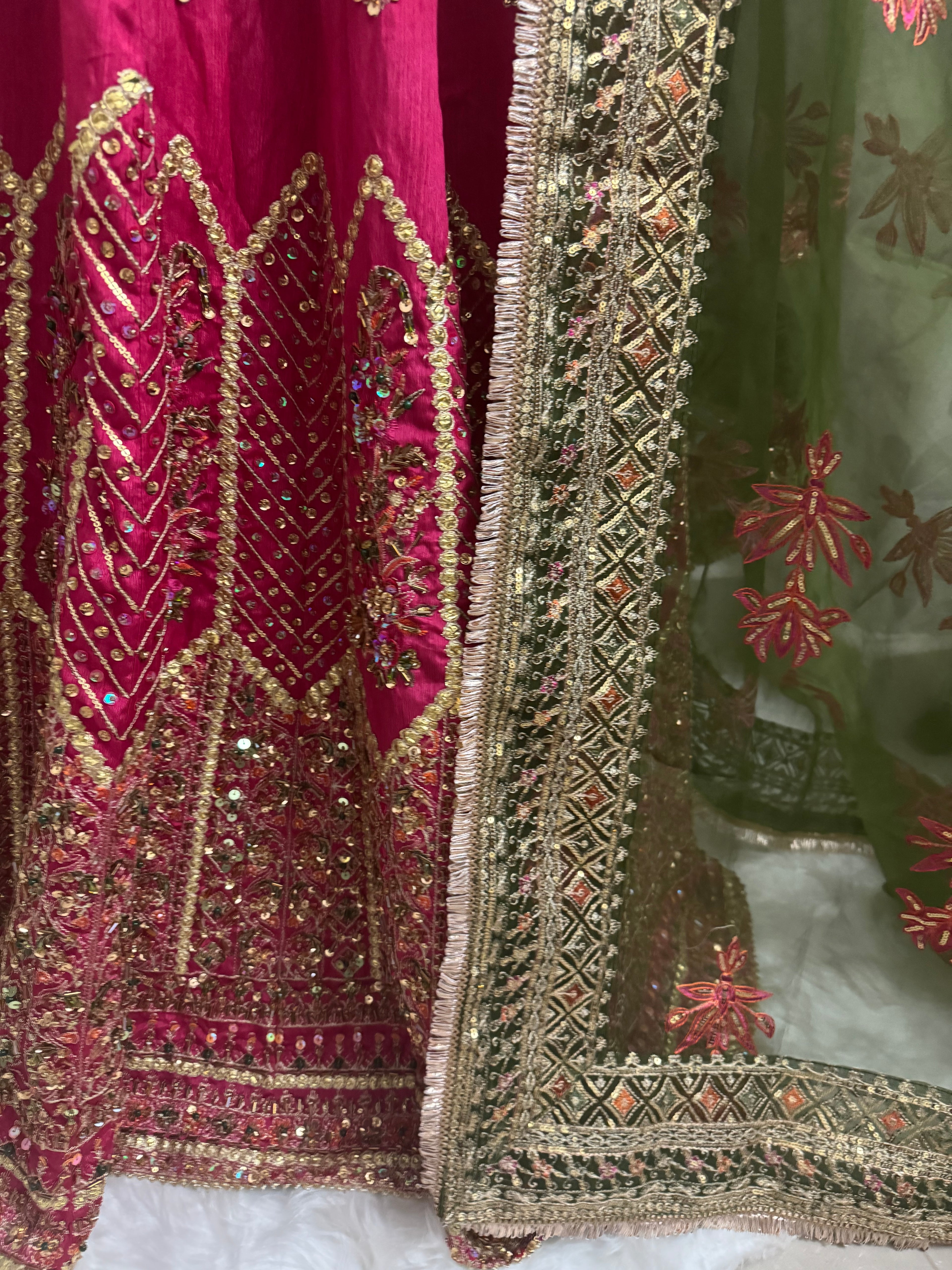 GUL BADAN | 3 piece Embroidered Pakistani bridal Lehenga choli collection