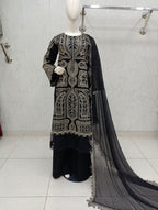 Midnight Elegance | 3 piece Luxury Embroidered Lawn Suit