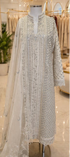 CHANDNI | 3 piece Embroidered soft organza sharara Suit