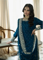 DIYA 3-Piece Pakistani Gharara Suit – Luxury Chiffon Wedding Wear
