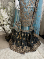 AMAIRA | 3 pieces heavy Embroidered shinny Masoori wedding Gharara Suit