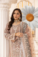 IMROZIAA – 3 pieces Heavy Embroidered Net sharara suit