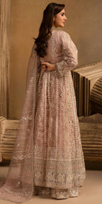 HERITAGE | 3 pieces heavy Embroidered soft organza Maxi dress