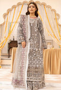 IMROZIAA- 3 piece Heavy Embroidered Net sharara suit