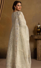 HERITAGE | 3 pieces heavy Embroidered soft organza Maxi dress