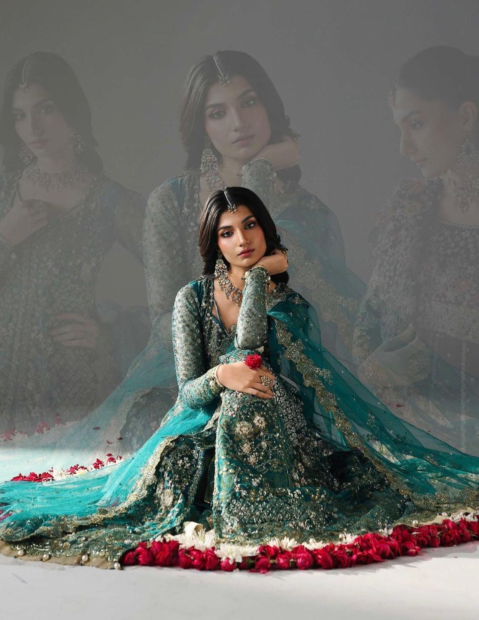 HIBA | 3 piece Luxury Embroidered Maxi wedding Dress