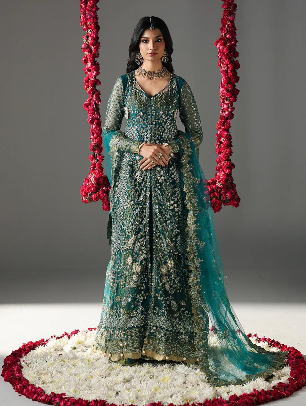 HIBA | 3 piece Luxury Embroidered Maxi wedding Dress