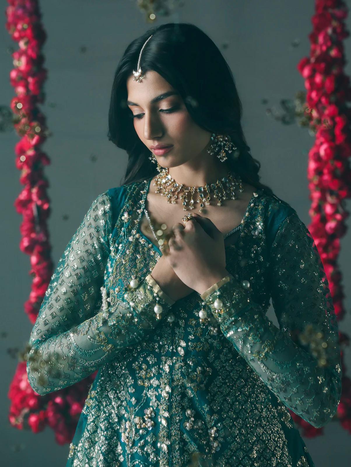 HIBA | 3 piece Luxury Embroidered Maxi wedding Dress