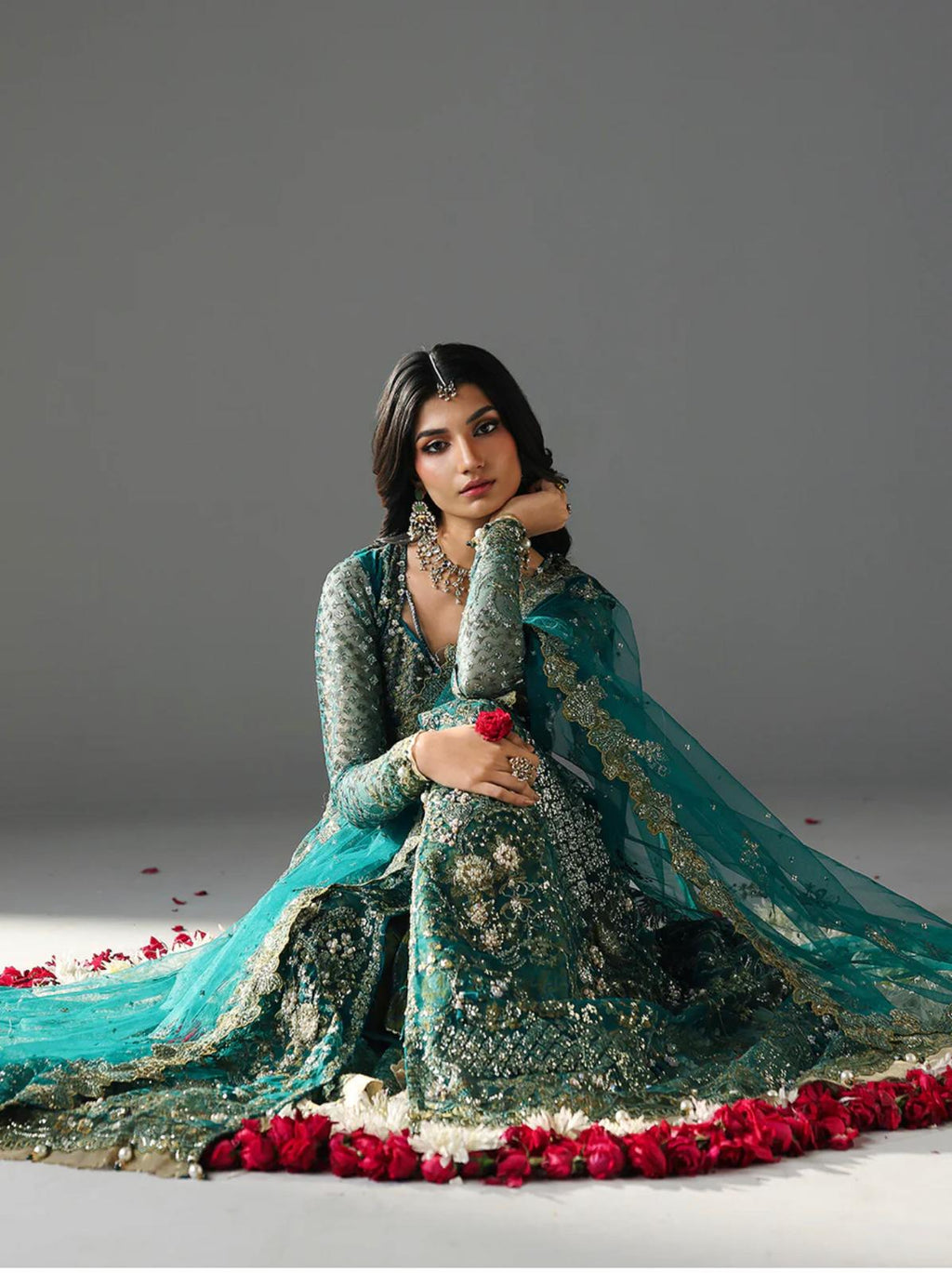 HIBA | 3 piece Luxury Embroidered Maxi wedding Dress