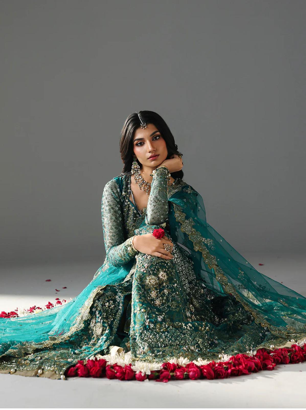 HIBA | 3 piece Luxury Embroidered Maxi wedding Dress